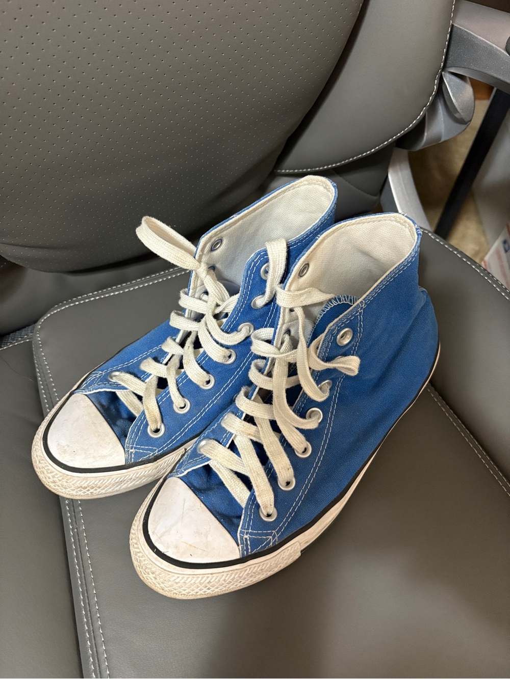 Converse High-Top Canvas Sneakers in Blue and White